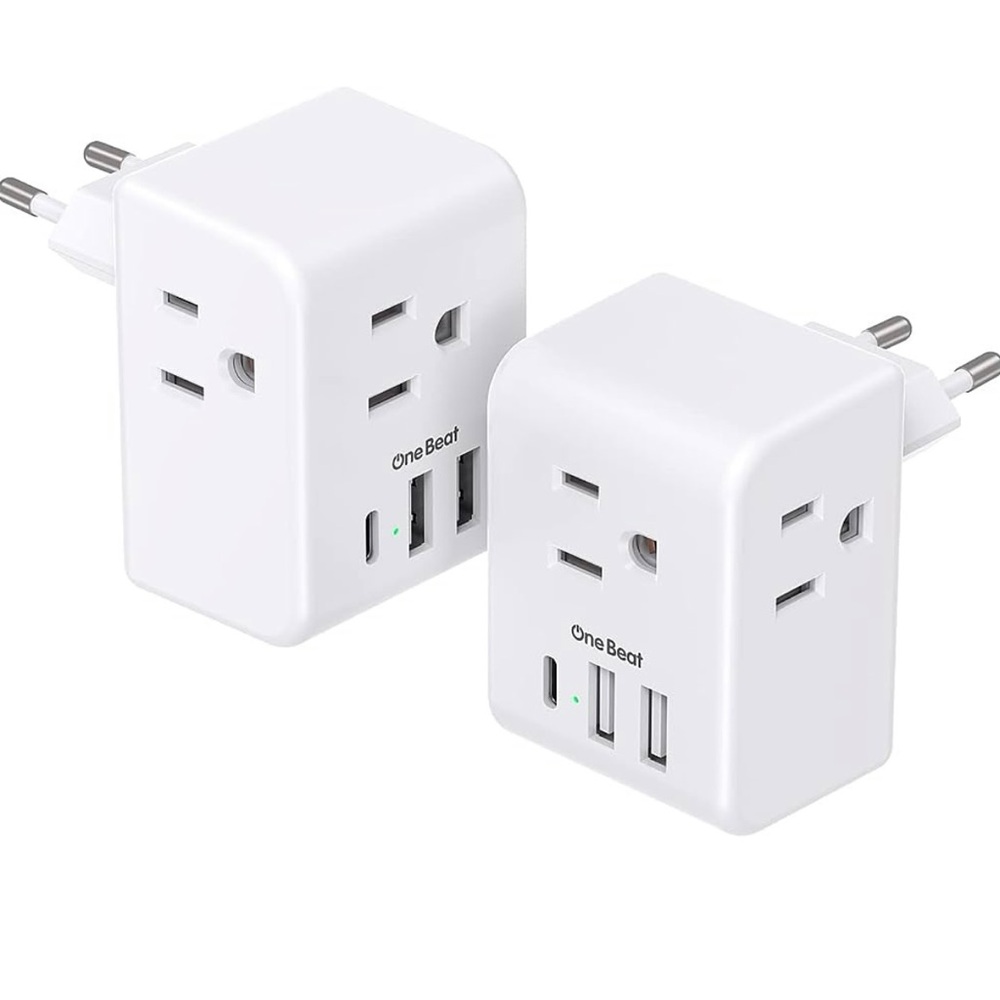2 Pack European Travel Plug Adapter - NEW